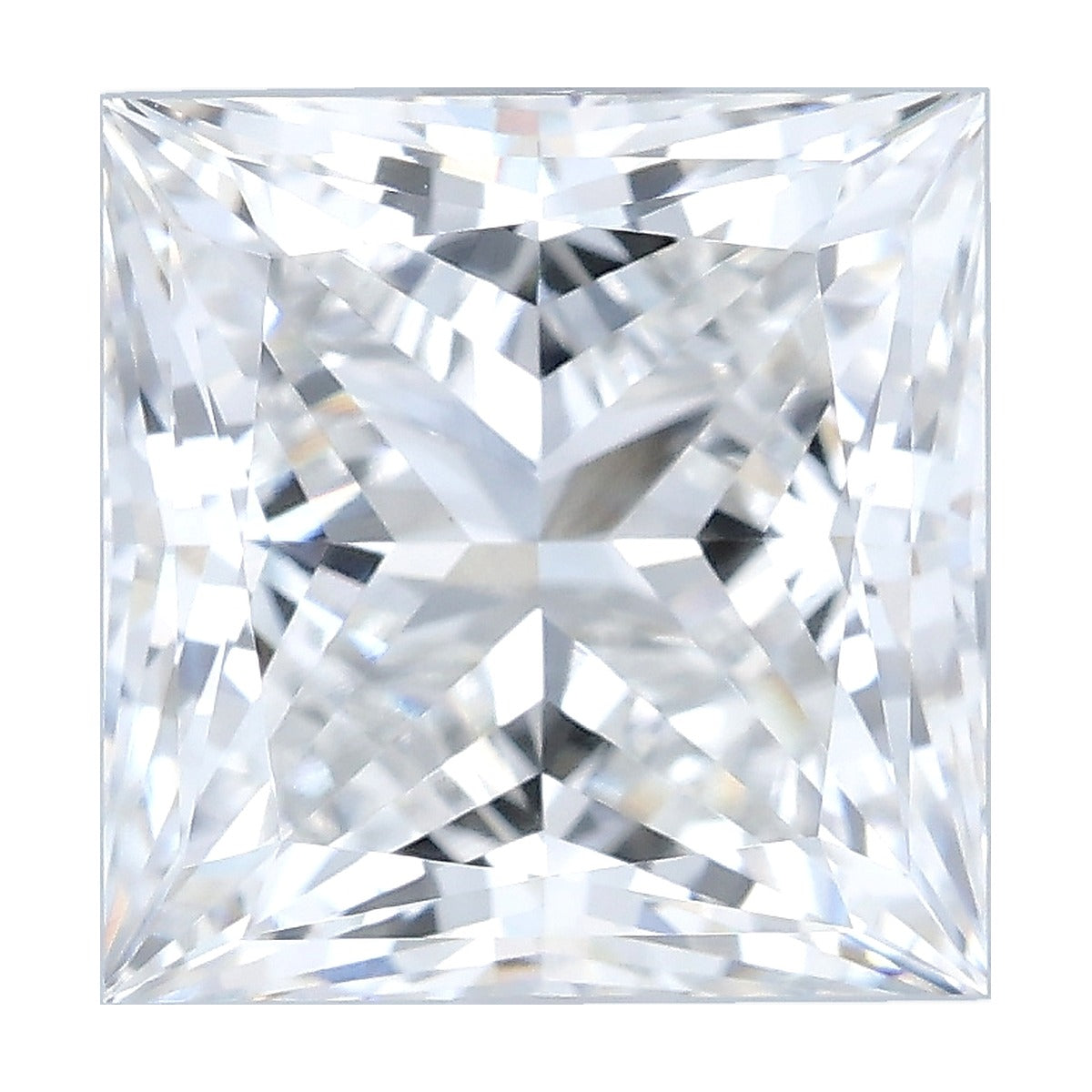 2.56 ct princess lab-grown diamond, F color, VVS2 clarity, IGI certified, still from its 360° video