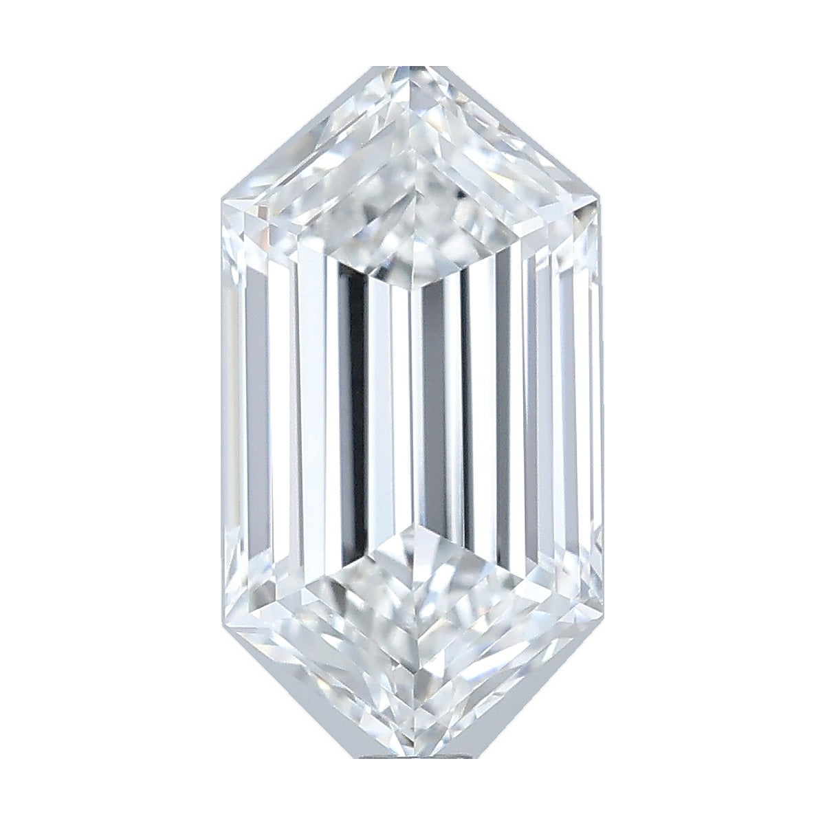2.57 ct elongated hexagon lab-grown diamond, E color, VVS1 clarity, IGI certified, still from its 360° video