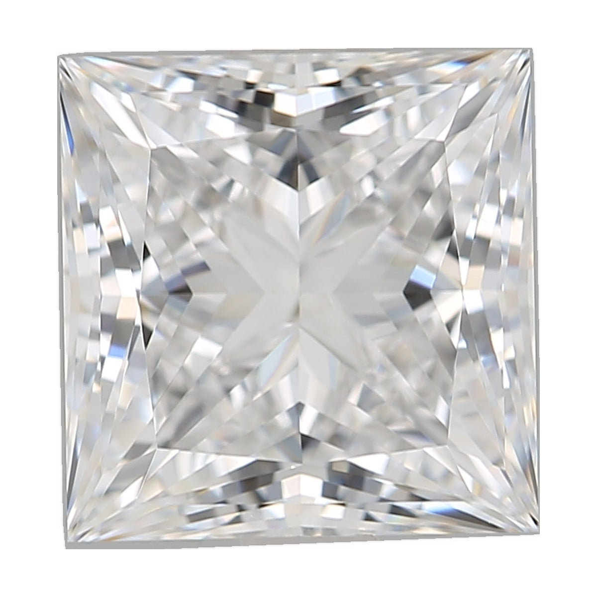 2.57 ct princess lab-grown diamond, D color, VVS1 clarity, IGI certified, still from its 360° video