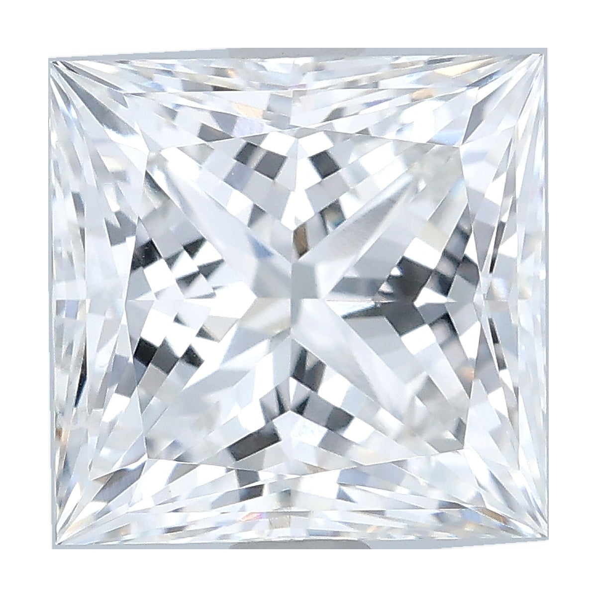 2.58 ct princess lab-grown diamond, F color, VVS2 clarity, IGI certified, still from its 360° video