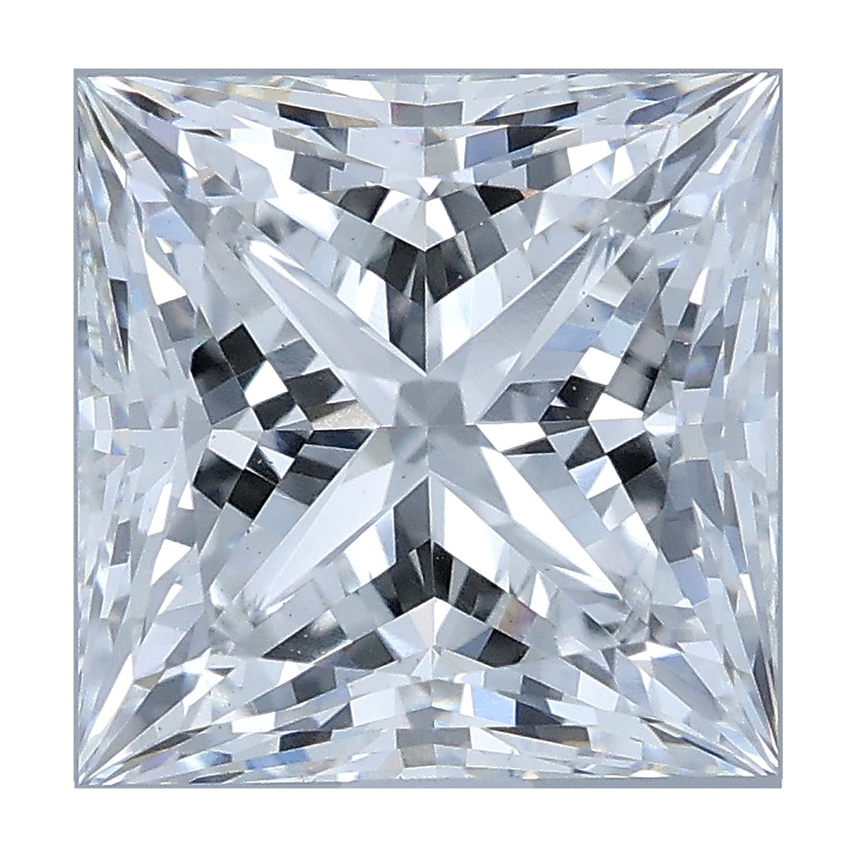 2.59 ct princess lab-grown diamond, F color, VS1 clarity, IGI certified, still from its 360° video