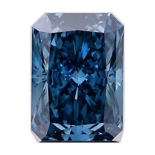 2.60 ct radiant lab-grown diamond, fancy vivid blue, VS2 clarity, IGI certified, still from its 360° video