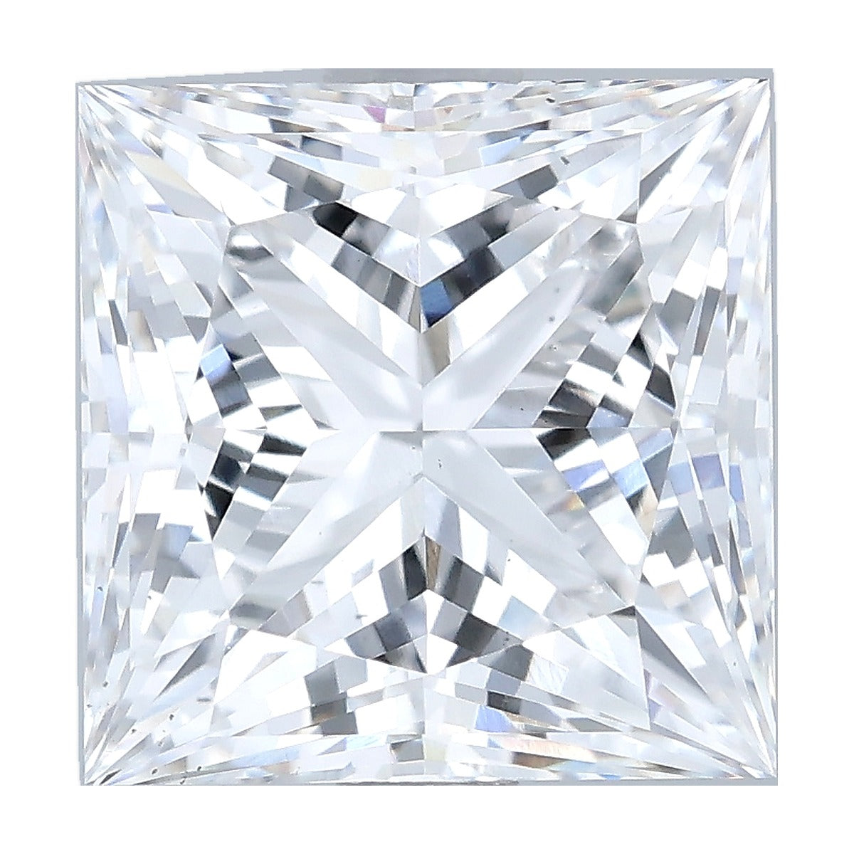 2.70 ct princess lab-grown diamond, D color, VS1 clarity, IGI certified, still from its 360° video