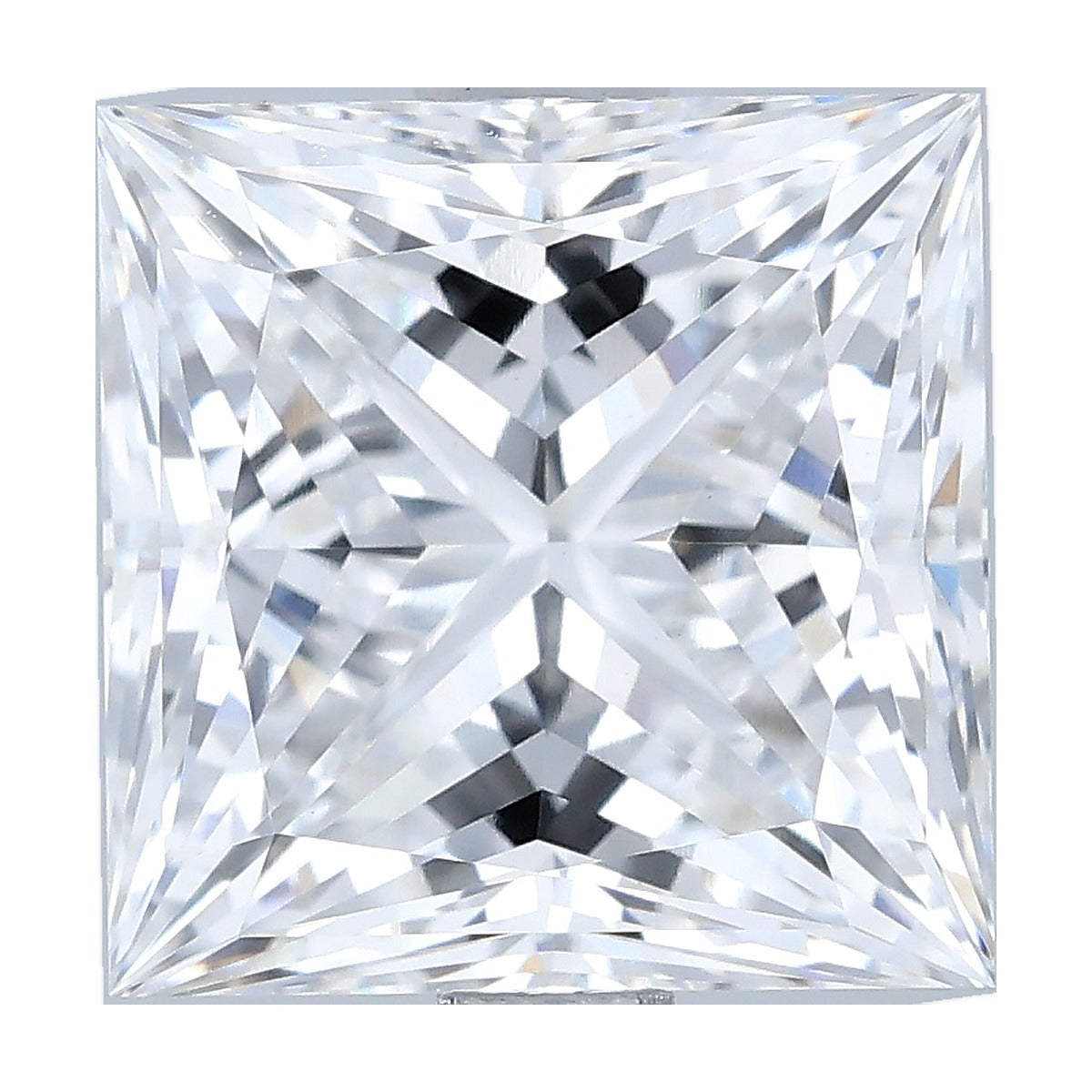 2.72 ct princess lab-grown diamond, D color, VVS2 clarity, IGI certified, still from its 360° video