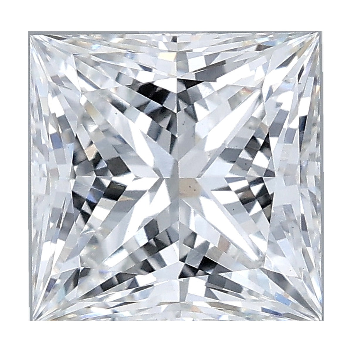 2.72 ct princess lab-grown diamond, F color, VS1 clarity, IGI certified, still from its 360° video