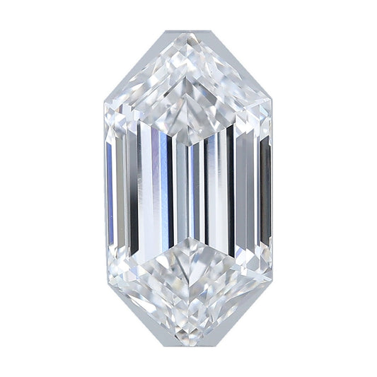 2.78 ct elongated hexagon lab-grown diamond, D color, VS1 clarity, IGI certified, still from its 360° video