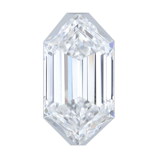 2.79 ct elongated hexagon lab-grown diamond, D color, VVS2 clarity, IGI certified, still from its 360° video
