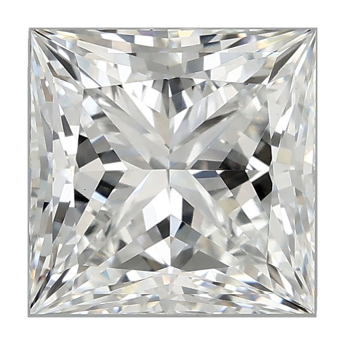 2.79 ct princess lab-grown diamond, D color, VS1 clarity, IGI certified, still from its 360° video