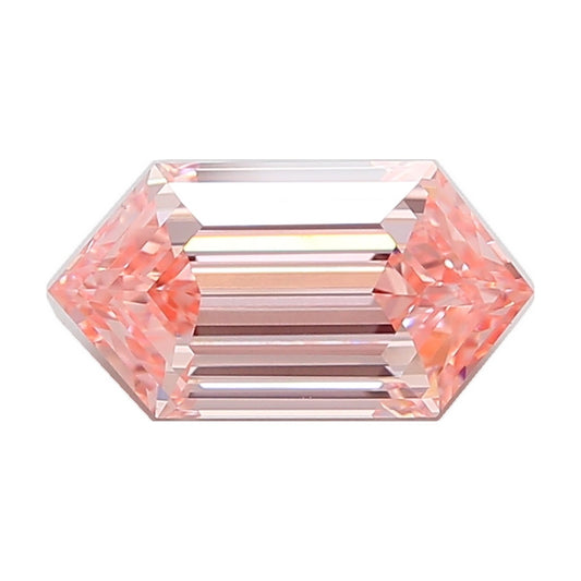 3.00 ct elongated hexagon lab-grown diamond, fancy intense pink, VVS2 clarity, IGI certified, still from its 360° video