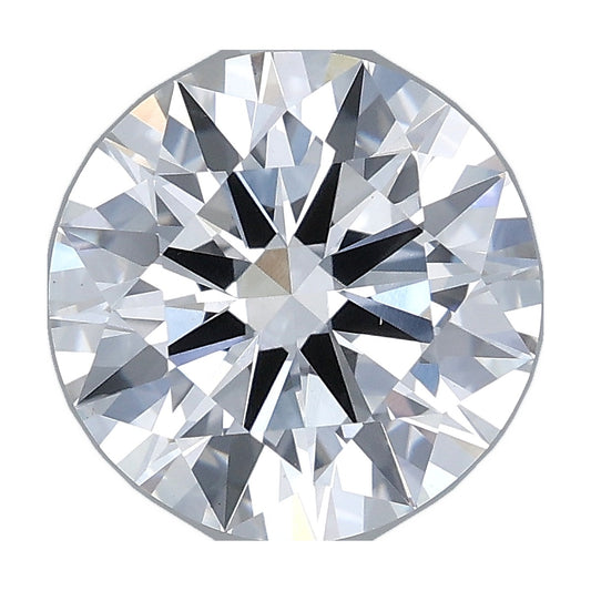 3.02 ct round lab-grown diamond, D color, VS1 clarity, IGI certified, still from its 360° video