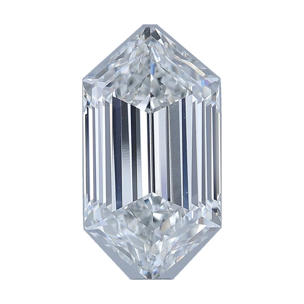 3.03 ct elongated hexagon lab-grown diamond, F color, VVS2 clarity, IGI certified, still from its 360° video