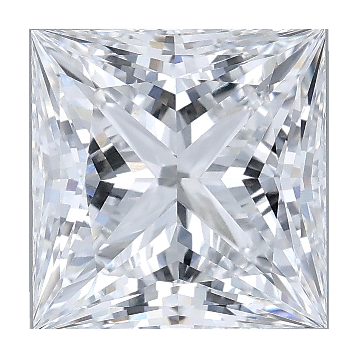 3.03 ct princess lab-grown diamond, D color, VVS1 clarity, IGI certified, still from its 360° video
