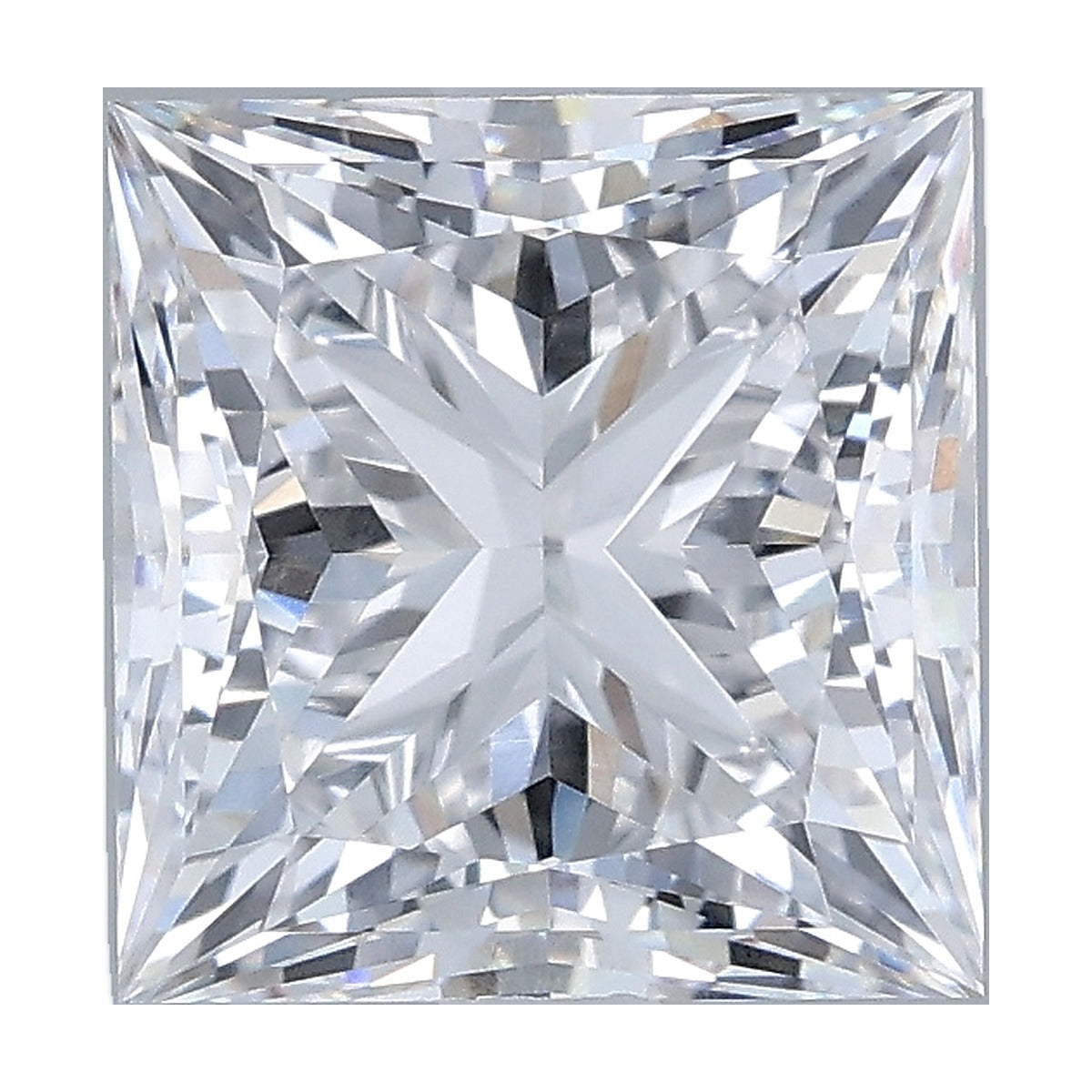 3.04 ct princess lab-grown diamond, D color, VVS2 clarity, IGI certified, still from its 360° video