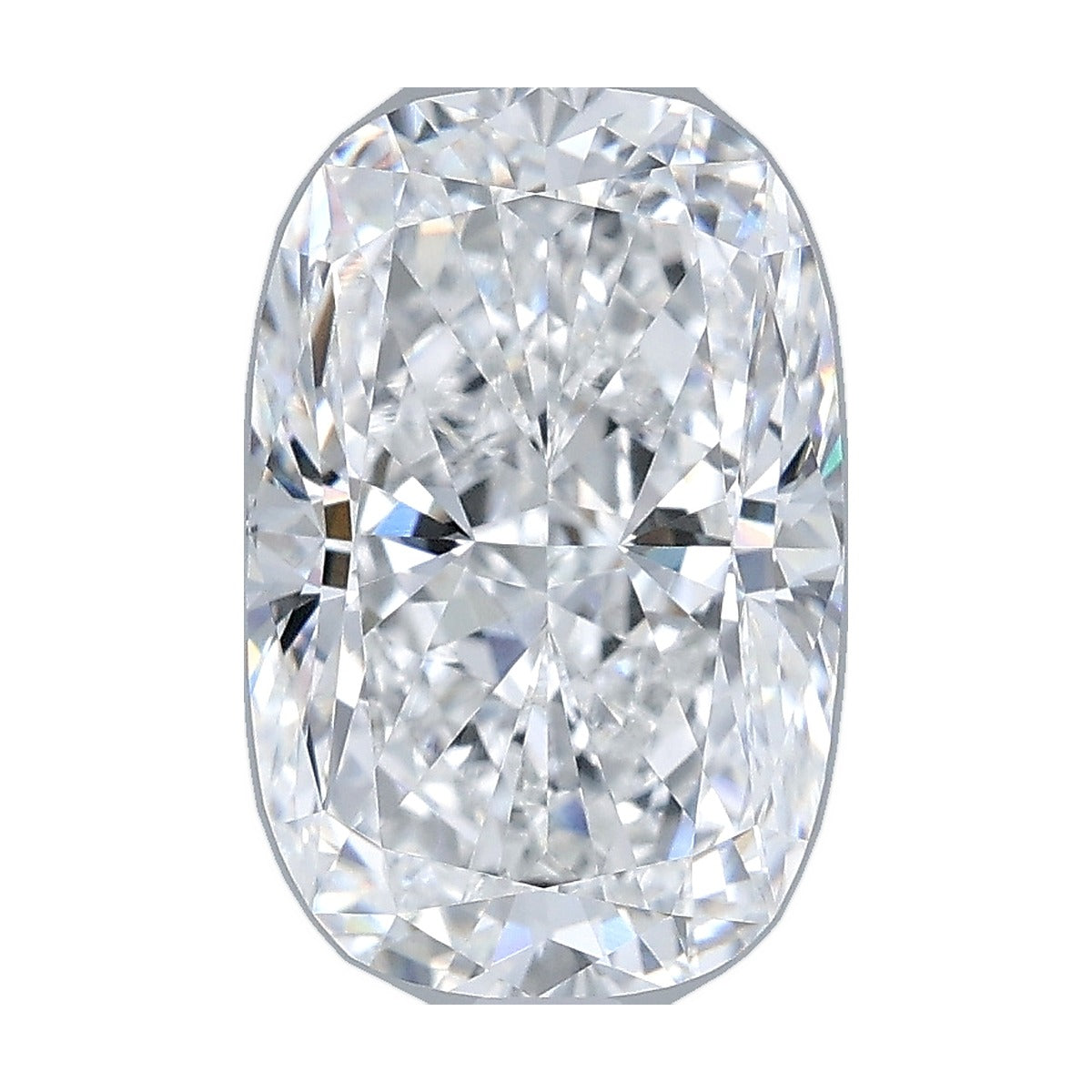 3.05 ct elongated cushion lab-grown diamond, D color, VVS2 clarity, IGI certified, still from its 360° video