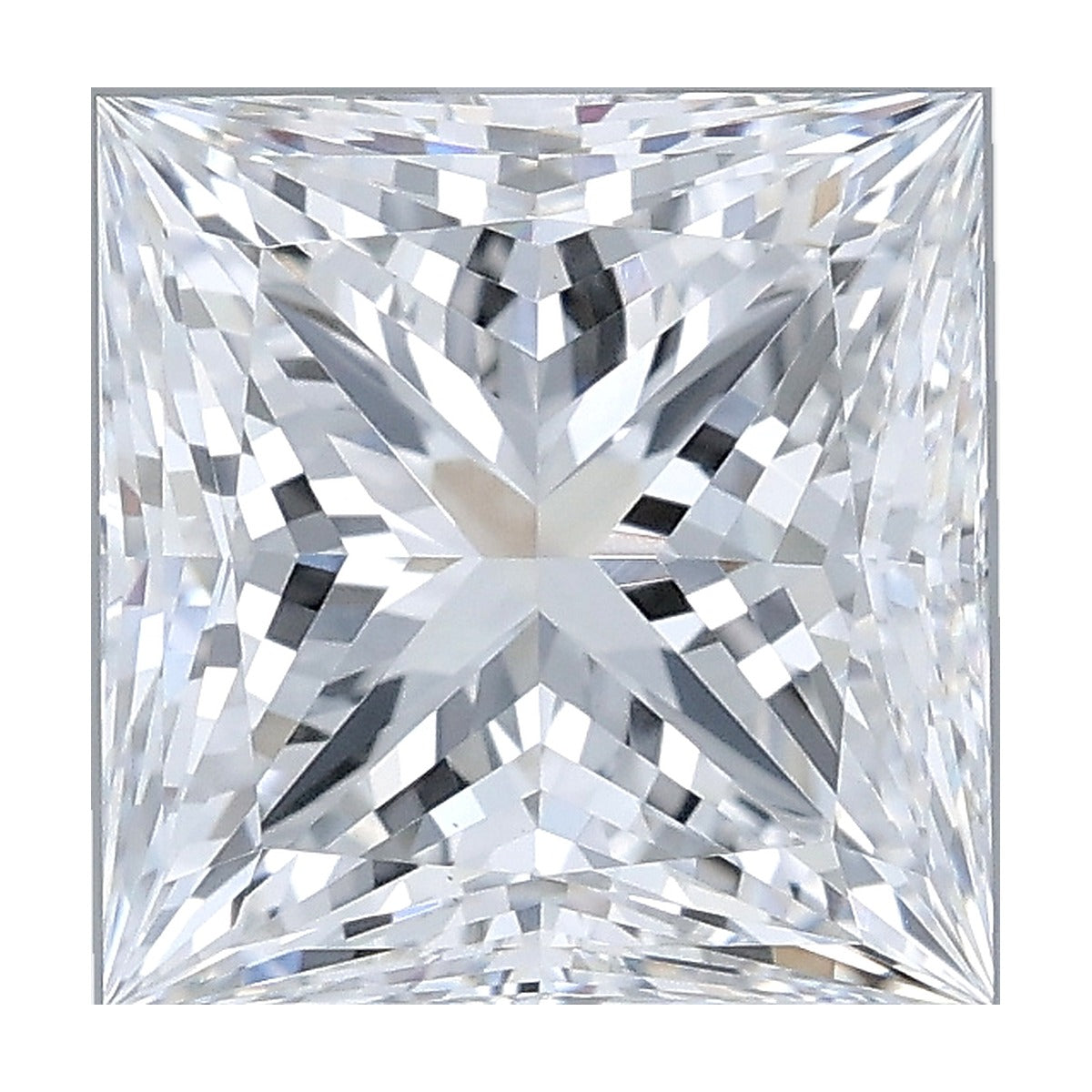 3.06 ct princess lab-grown diamond, D color, VVS2 clarity, IGI certified, still from its 360° video