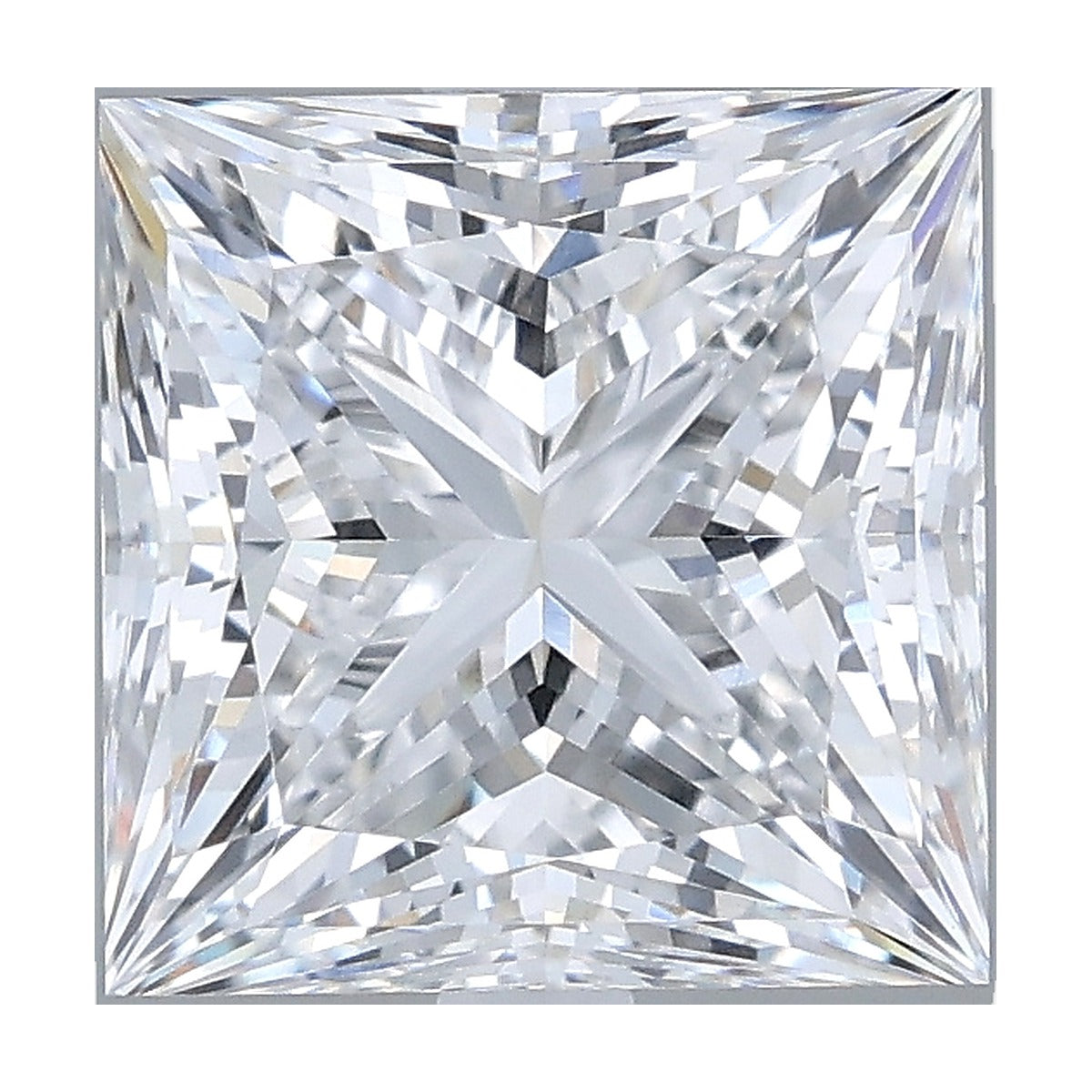 3.06 ct princess lab-grown diamond, D color, VVS2 clarity, IGI certified, still from its 360° video