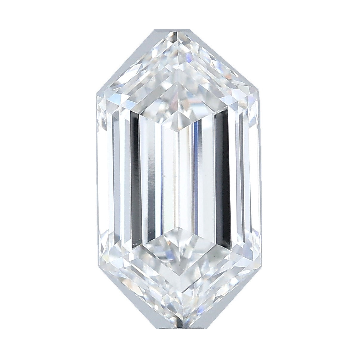 3.07 ct elongated hexagon lab-grown diamond, E color, VS1 clarity, IGI certified, still from its 360° video