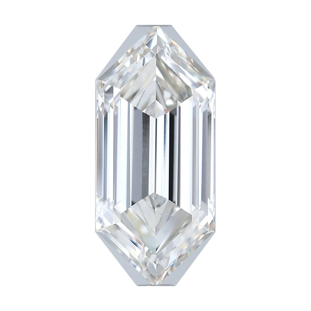 3.08 ct elongated hexagon lab-grown diamond, G color, VVS2 clarity, IGI certified, still from its 360° video