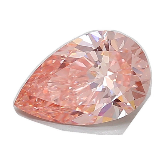 3.08 ct pear lab-grown diamond, fancy vivid pink, VS2 clarity, IGI certified, still from its 360° video