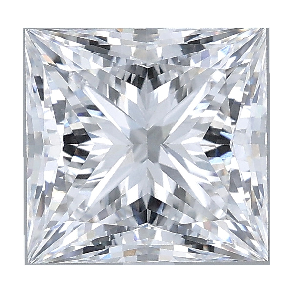 3.08 ct princess lab-grown diamond, D color, VVS2 clarity, IGI certified, still from its 360° video