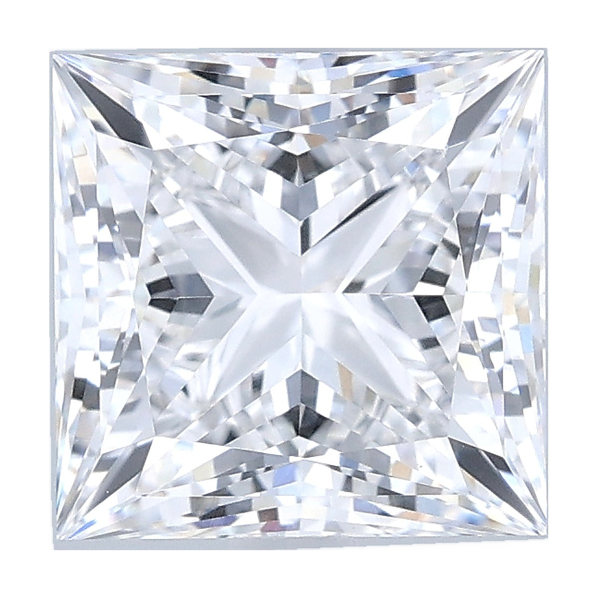 3.14 ct princess lab-grown diamond, D color, VVS2 clarity, IGI certified, still from its 360° video