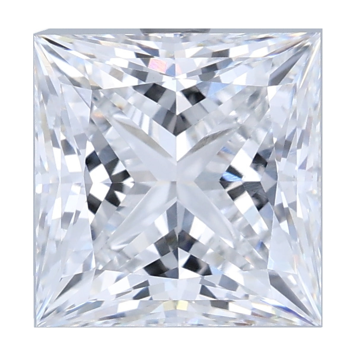 3.14 ct princess lab-grown diamond, E color, VS1 clarity, GIA certified, still from its 360° video