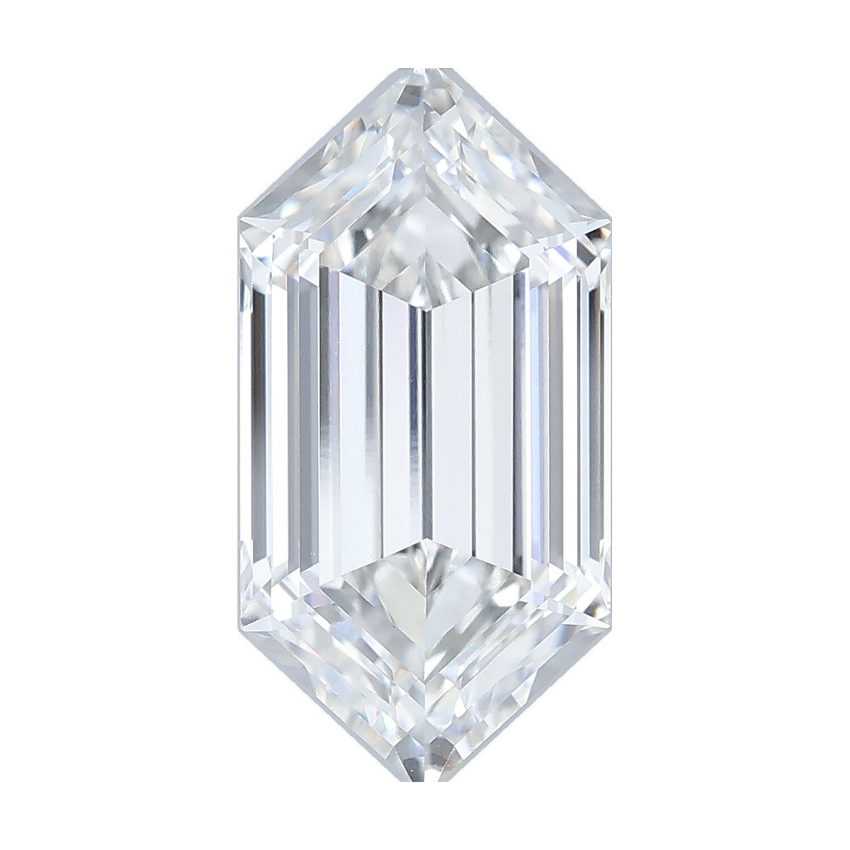3.25 ct elongated hexagon lab-grown diamond, E color, VVS2 clarity, IGI certified, still from its 360° video