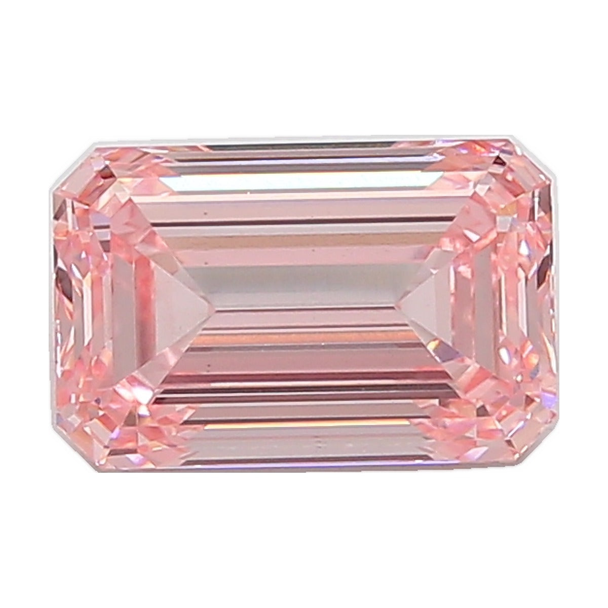 3.52 ct emerald lab-grown diamond, fancy intense pink, VS1 clarity, IGI certified, still from its 360° video