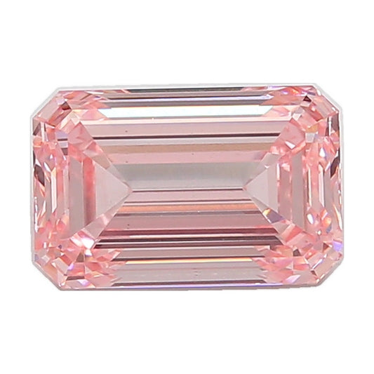 3.52 ct emerald lab-grown diamond, fancy intense pink, VS1 clarity, IGI certified, still from its 360° video