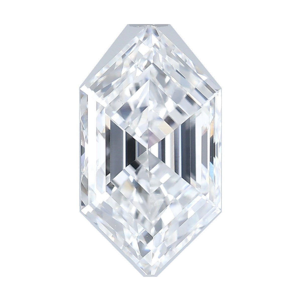 3.53 ct elongated hexagon lab-grown diamond, E color, VS1 clarity, IGI certified, still from its 360° video