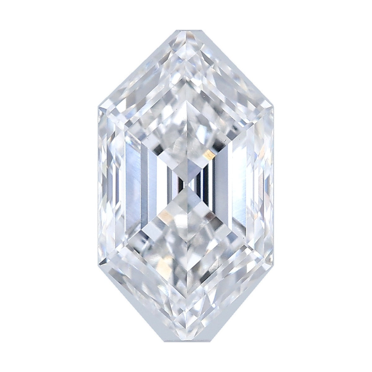 3.54 ct elongated hexagon lab-grown diamond, F color, VVS2 clarity, IGI certified, still from its 360° video