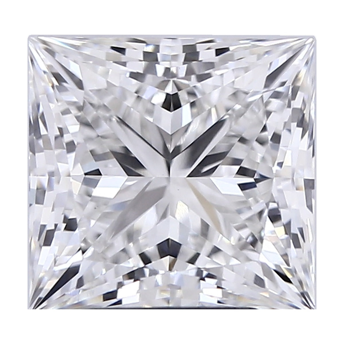 3.54 ct princess lab-grown diamond, F color, VVS2 clarity, IGI certified, still from its 360° video
