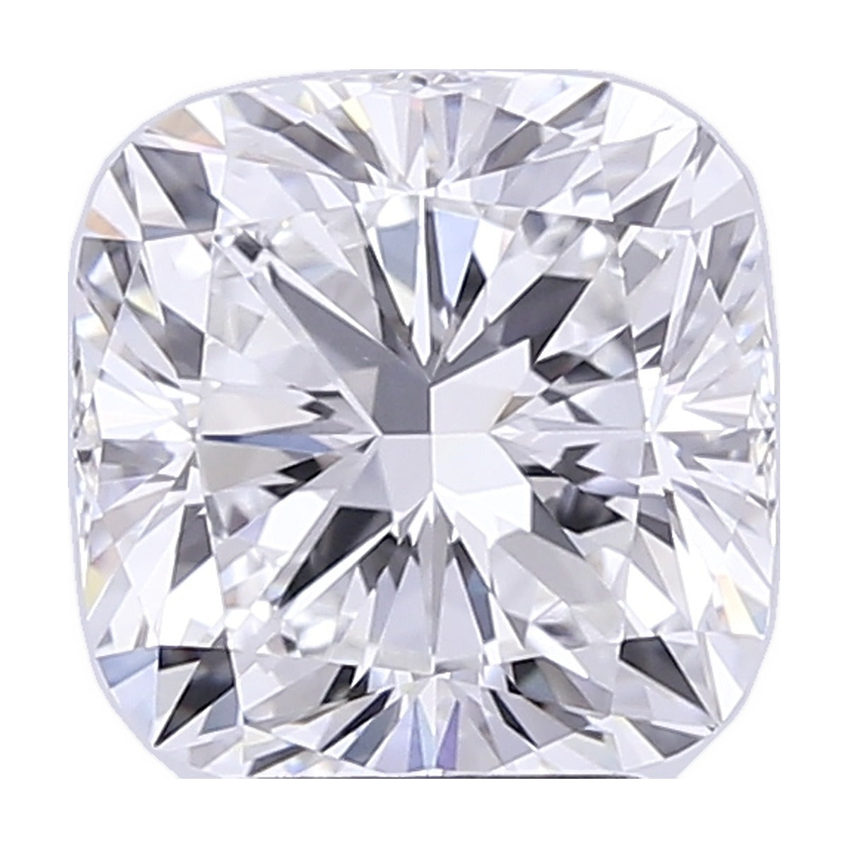 3.58 ct cushion lab-grown diamond, E color, VVS1 clarity, IGI certified, still from its 360° video