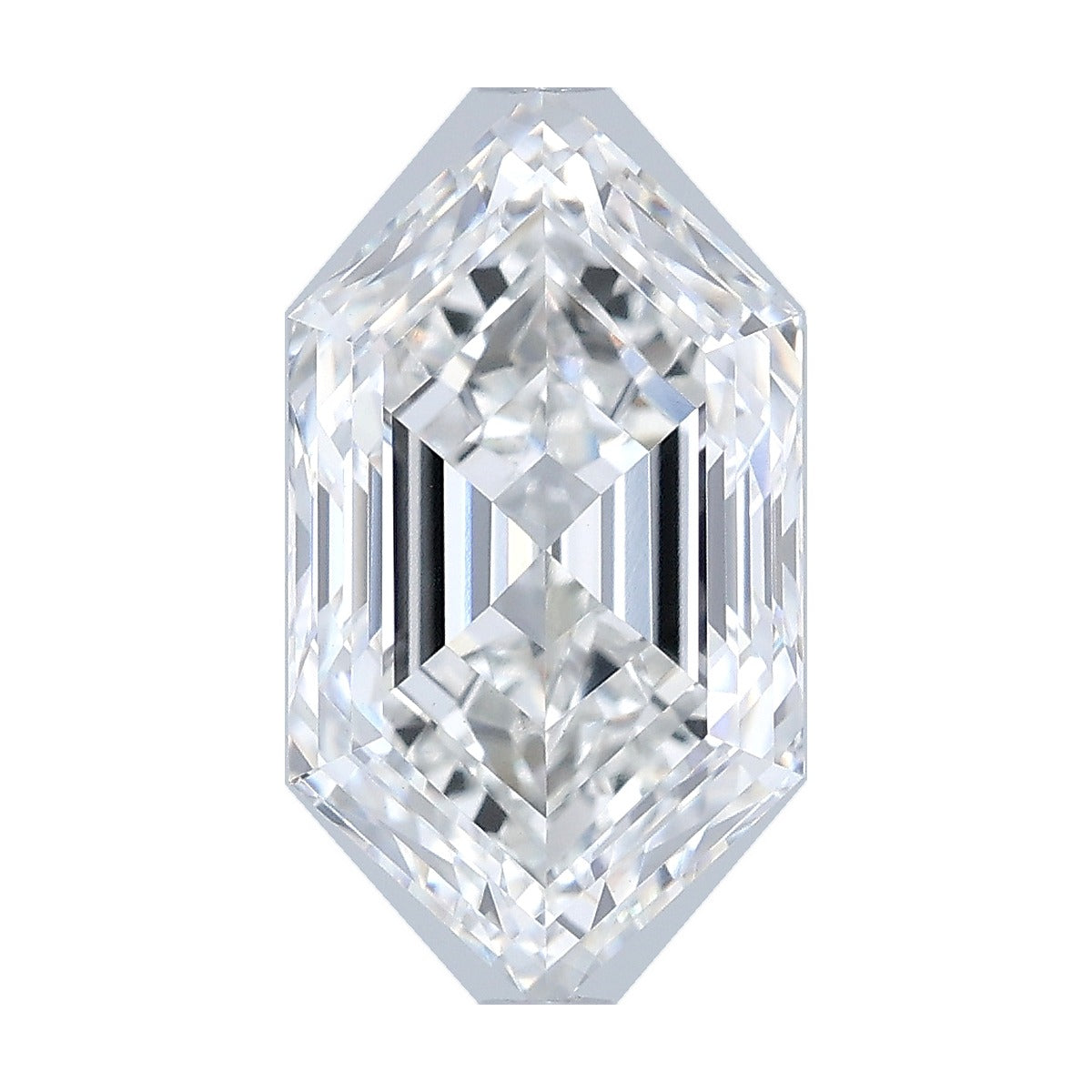 3.58 ct elongated hexagon lab-grown diamond, F color, VVS2 clarity, IGI certified, still from its 360° video