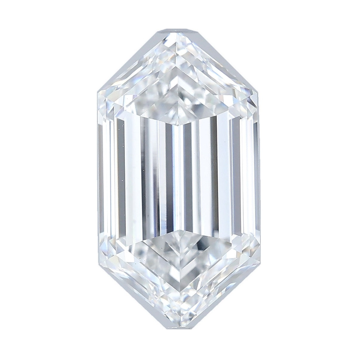 3.73 ct elongated hexagon lab-grown diamond, E color, VS1 clarity, IGI certified, still from its 360° video