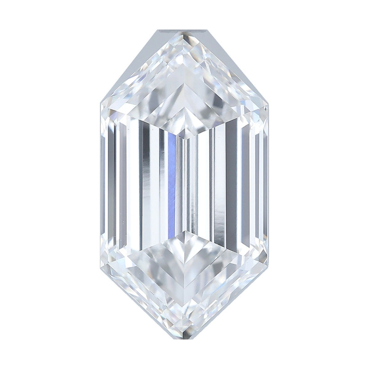 3.75 ct elongated hexagon lab-grown diamond, D color, VS1 clarity, IGI certified, still from its 360° video