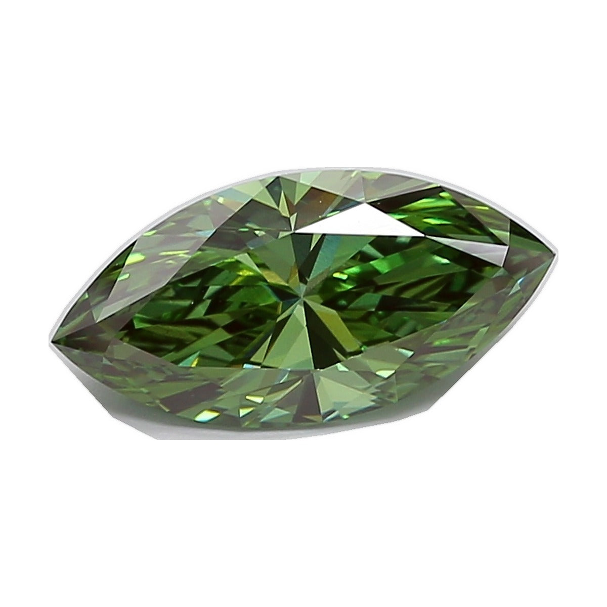 4.00 ct marquise lab-grown diamond, fancy vivid green, VS1 clarity, IGI certified, still from its 360° video