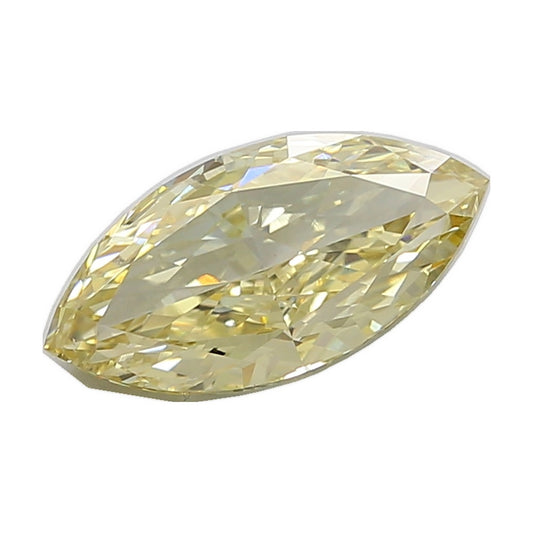 4.00 ct marquise lab-grown diamond, fancy yellow, VS1 clarity, IGI certified, still from its 360° video