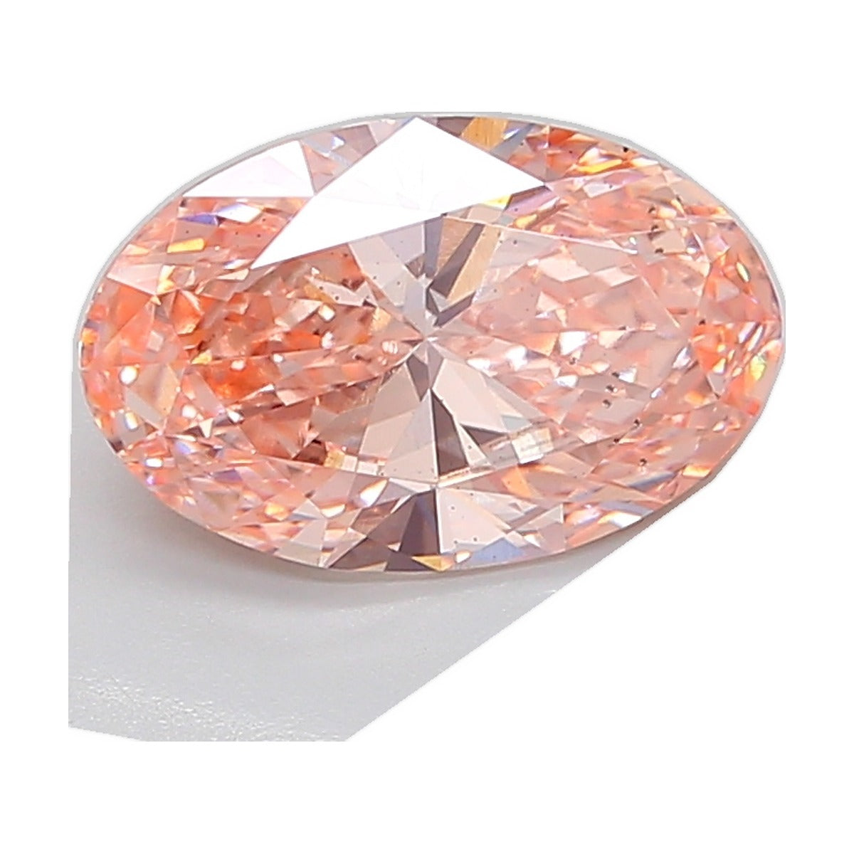 4.02 ct oval lab-grown diamond, fancy vivid pink, SI1 clarity, IGI certified, still from its 360° video