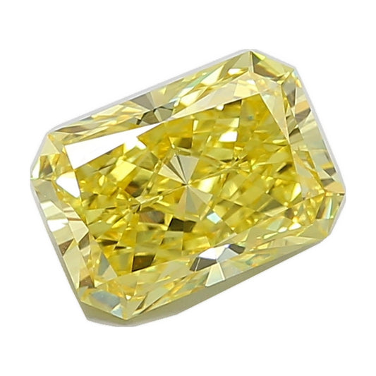 4.02 ct radiant lab-grown diamond, fancy vivid yellow, VS1 clarity, IGI certified, still from its 360° video