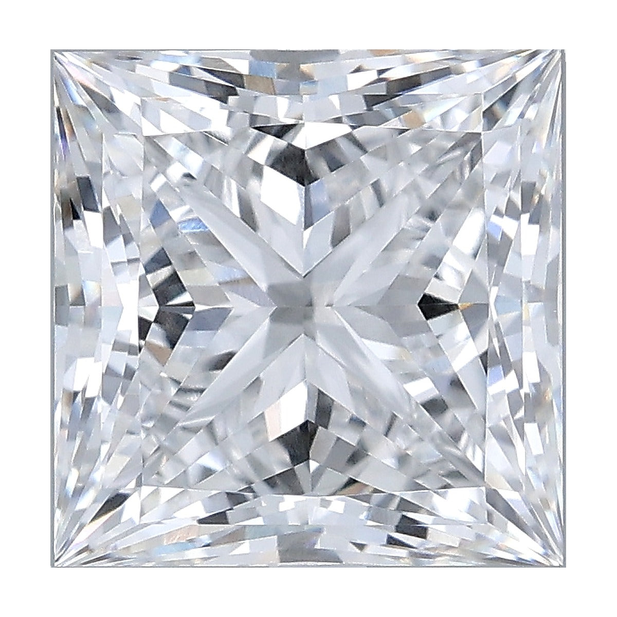 4.03 ct princess lab-grown diamond, D color, VVS2 clarity, IGI certified, still from its 360° video