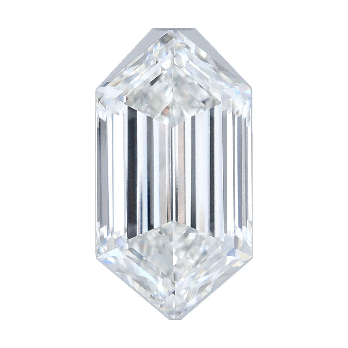 4.05 ct elongated hexagon lab-grown diamond, F color, VVS2 clarity, IGI certified, still from its 360° video