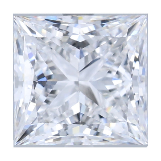 4.05 ct princess lab-grown diamond, D color, VVS2 clarity, GIA certified, still from its 360° video