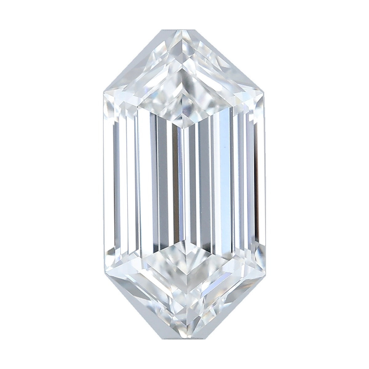 4.07 ct elongated hexagon lab-grown diamond, E color, VS1 clarity, IGI certified, still from its 360° video