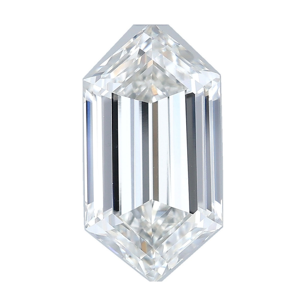 4.09 ct elongated hexagon lab-grown diamond, F color, VS1 clarity, IGI certified, still from its 360° video