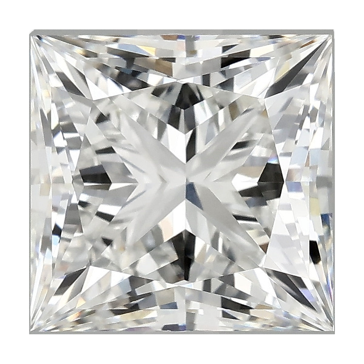 4.59 ct princess lab-grown diamond, E color, VVS2 clarity, IGI certified, still from its 360° video