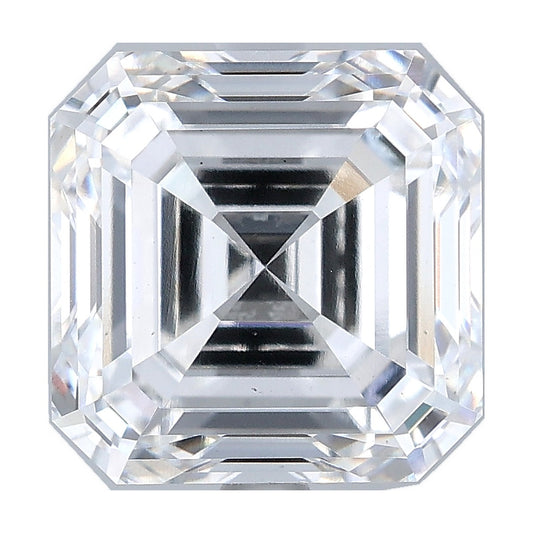 5.01 ct asscher lab-grown diamond, E color, VS2 clarity, IGI certified, still from its 360° video