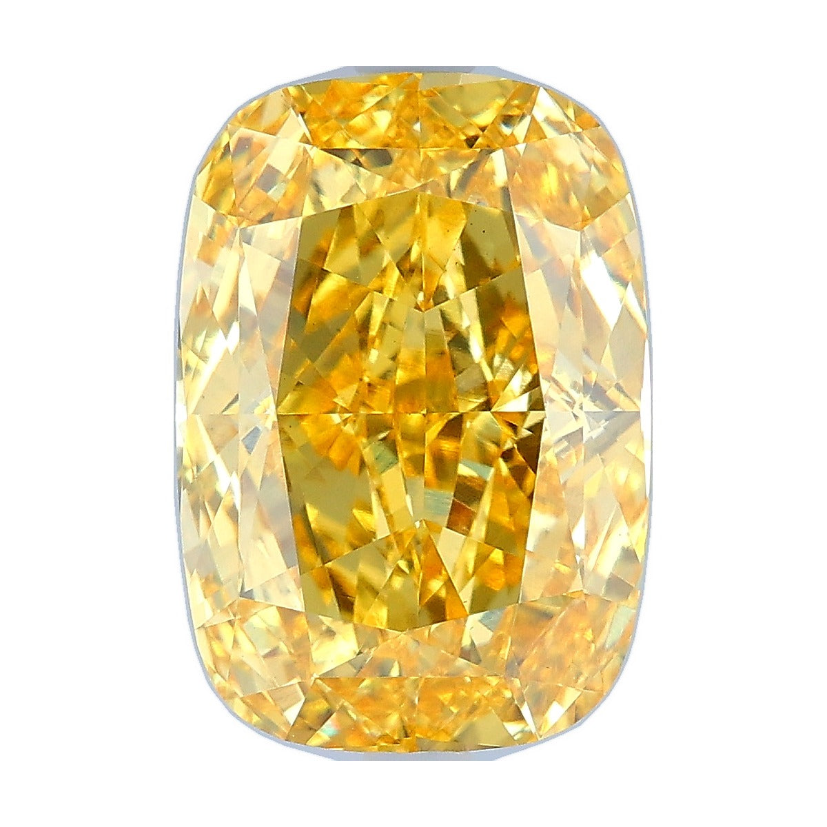 5.01 ct elongated cushion lab-grown diamond, fancy vivid yellow, VS1 clarity, IGI certified, still from its 360° video