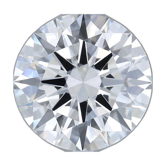 5.01 ct round lab-grown diamond, F color, VVS2 clarity, IGI certified, still from its 360° video