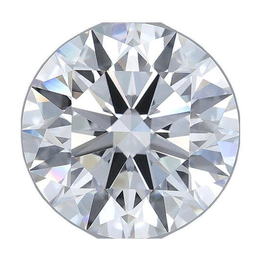 5.02 ct round lab-grown diamond, E color, VVS2 clarity, IGI certified, still from its 360° video